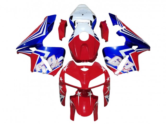 Honda CBR600RR Motorrad Verkleidung 2005-2006 - Rot Weiss Blau 69