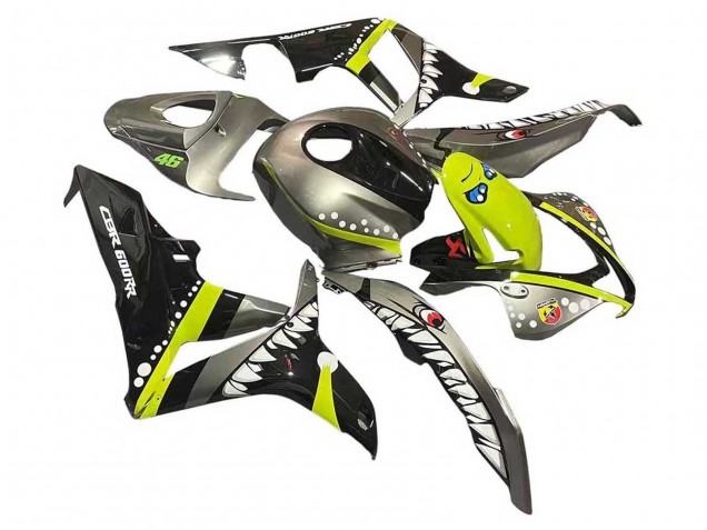 Honda CBR600RR Motorrad Verkleidung 2007-2008 - Grau Fluoreszierendes Gelb Hai