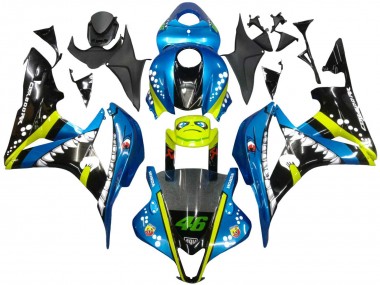 Honda CBR600RR Motorrad Verkleidung 2007-2008 - Grun Gelb Glanzendes Schwarz Hai 46