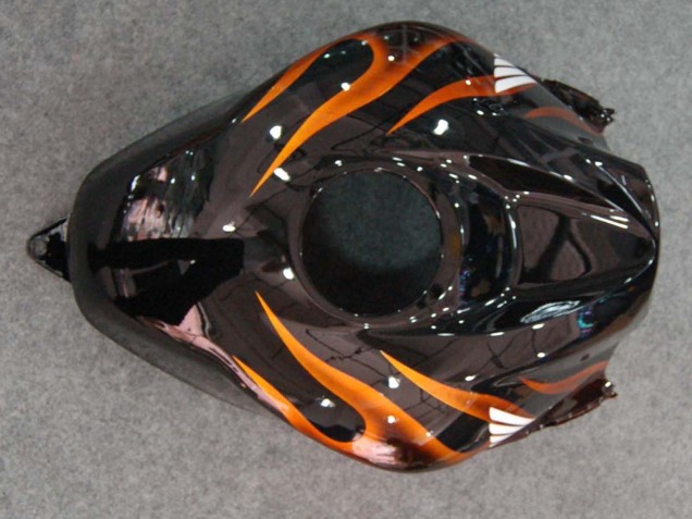 Honda CBR600RR Motorrad Verkleidung 2007-2008 - Glanzendes Schwarz Orange Flamme