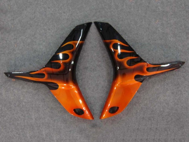 Honda CBR600RR Motorrad Verkleidung 2007-2008 - Glanzendes Schwarz Orange Flamme
