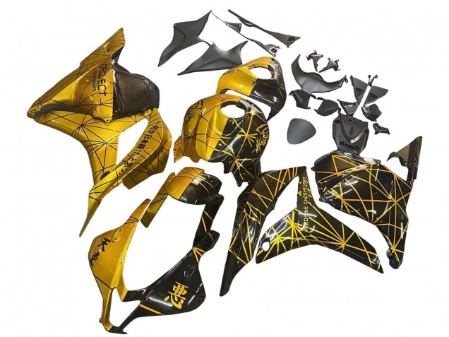 Honda CBR600RR Motorrad Verkleidung 2009-2012 - Gold Glanzendes Schwarz