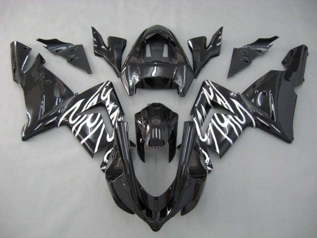 Kawasaki ZX10R Motorrad Verkleidung 2004-2005 - Schwarz Weiss