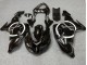 Kawasaki ZX10R Motorrad Verkleidung 2006-2007 - Glanzendes Schwarz Weiss Kreis