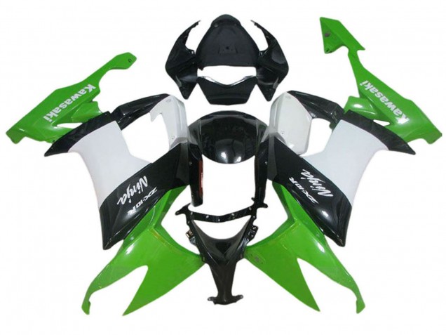 Kawasaki ZX10R Motorrad Verkleidung 2006-2007 - Grun Weiss Schwarz