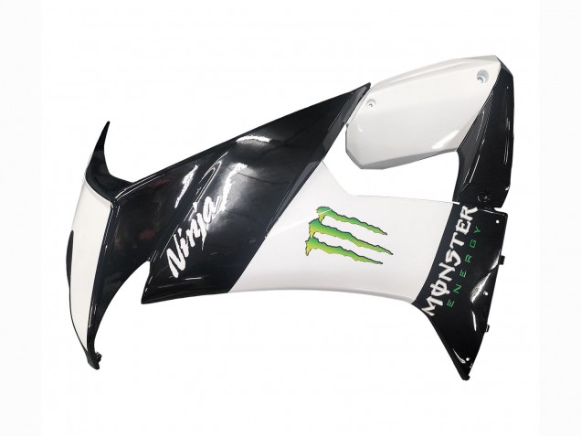 Kawasaki ZX10R Motorrad Verkleidung 2008-2010 - Glanzendes Schwarz Weiss Grun Monster Elf