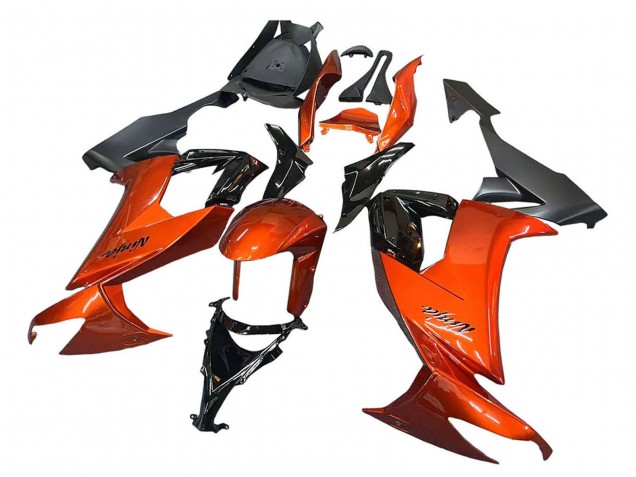 Kawasaki ZX10R Motorrad Verkleidung 2008-2010 - Burnt Orange Schwarz