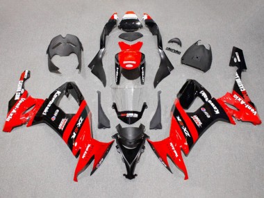 Kawasaki ZX10R Motorrad Verkleidung 2008-2010 - Rot Schwarz Kick Elf