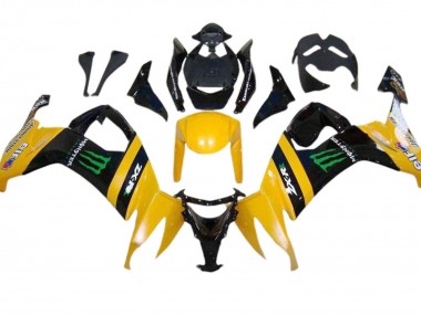 Kawasaki ZX10R Motorrad Verkleidung 2008-2010 - Gelb Schwarz Grun Monster