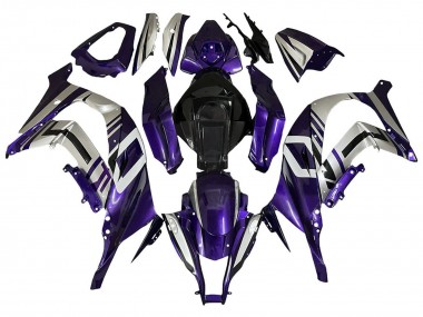 Kawasaki ZX10R Motorrad Verkleidung 2008-2010 - Lila Silber Schwarz