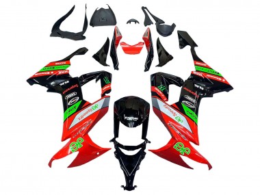 Kawasaki ZX10R Motorrad Verkleidung 2008-2010 - Rot Grun Schwarz