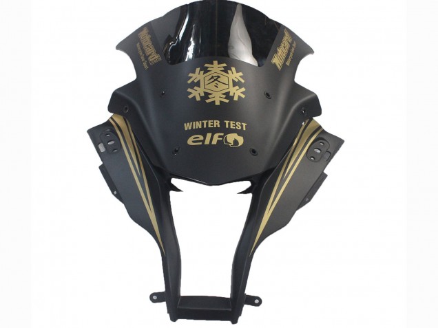 Kawasaki ZX10R Motorrad Verkleidung 2011-2015 - Matt Schwarz Gold Schnee Elf