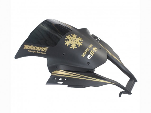 Kawasaki ZX10R Motorrad Verkleidung 2011-2015 - Matt Schwarz Gold Schnee Elf