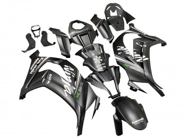 Kawasaki ZX10R Motorrad Verkleidung 2011-2015 - Matt Schwarz Grun Elf