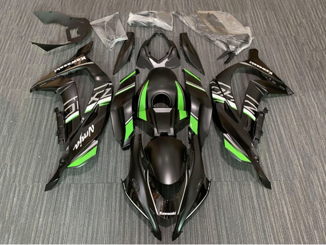 Kawasaki ZX10R Motorrad Verkleidung 2016-2020 - Matt Schwarz Grun Weiss Ninja