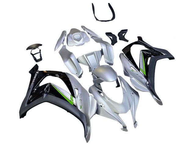 Kawasaki ZX10R Motorrad Verkleidung 2016-2020 - Silber Grun Schwarz