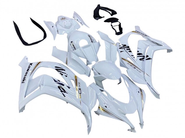 Kawasaki ZX10R Motorrad Verkleidung 2016-2020 - Weiss Gold Schwarz