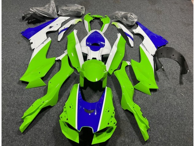Kawasaki ZX10R Motorrad Verkleidung 2021-2025 - Weiss Grun Blau