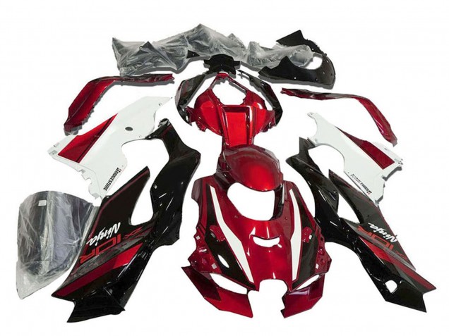 Kawasaki ZX10R Motorrad Verkleidung 2021-2025 - Rot Weiss Glanzendes Schwarz