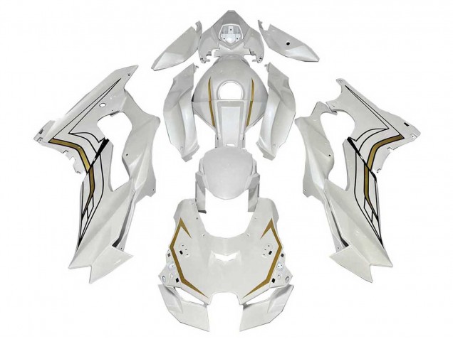Kawasaki ZX10R Motorrad Verkleidung 2021-2025 - Weiss Gold