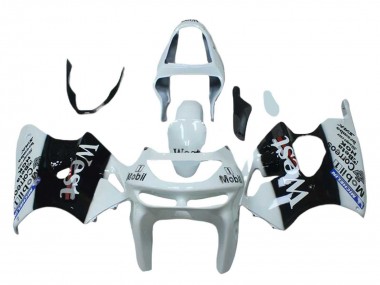Kawasaki ZX6R Motorrad Verkleidung 1998-1999 - Weiss Schwarz West Mobil