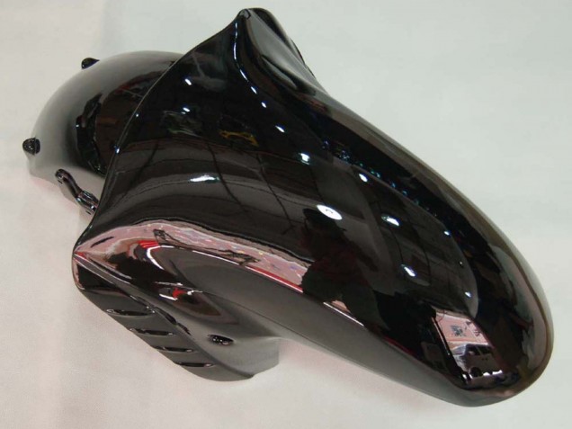 Kawasaki ZX14R ZZR1400 Motorrad Verkleidung 2006-2011 - Glanzendes Schwarz Grun Flamme