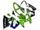 Kawasaki ZX6R Motorrad Verkleidung 1998-1999 - Grun Weiss Blau Silber Glanzendes Schwarz