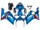 Kawasaki ZX6R Motorrad Verkleidung 2003-2004 - Blau Weiss Rot Hai