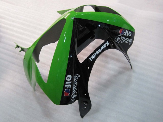 Kawasaki ZX6R Motorrad Verkleidung 2003-2004 - Grun Schwarz Elf Bridgestone