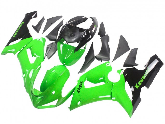 Kawasaki ZX6R Motorrad Verkleidung 2005-2006 - Grun Schwarz Ninja