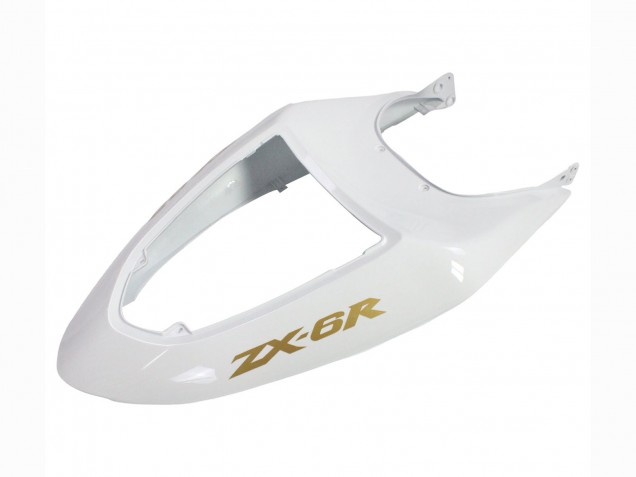 Kawasaki ZX6R Motorrad Verkleidung 2005-2006 - Weiss Schwarz Gold Ninja