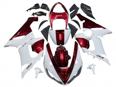 Kawasaki ZX6R Motorrad Verkleidung 2005-2006 - Weiss Rot
