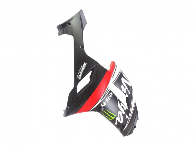 Kawasaki ZX6R Motorrad Verkleidung 2007-2008 - Schwarz Weiss Rot mit weissem Schnee Aufkleber Ninja Elf