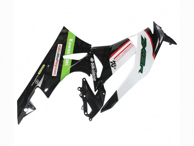 Kawasaki ZX6R Motorrad Verkleidung 2009-2012 - Weiss Rot Schwarz Grun