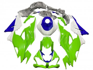 Kawasaki ZX6R Motorrad Verkleidung 2019-2022 - Weiss Blau Grun