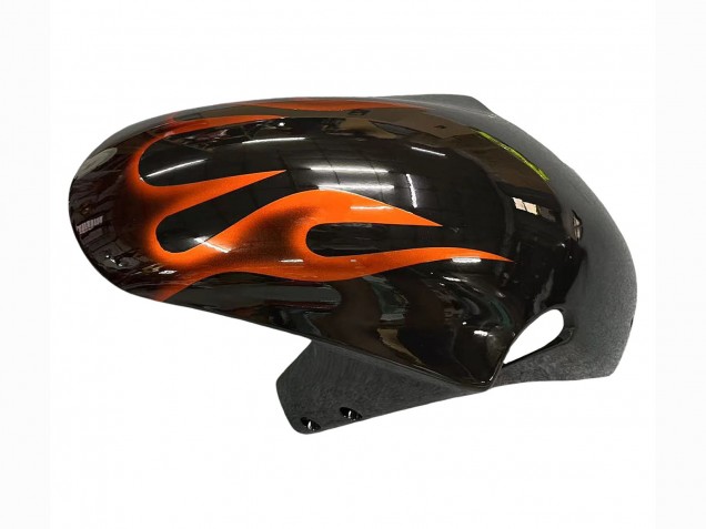 Suzuki GSXR1000 Motorrad Verkleidung 2000-2002 - Glanzendes Schwarz Orange Flamme