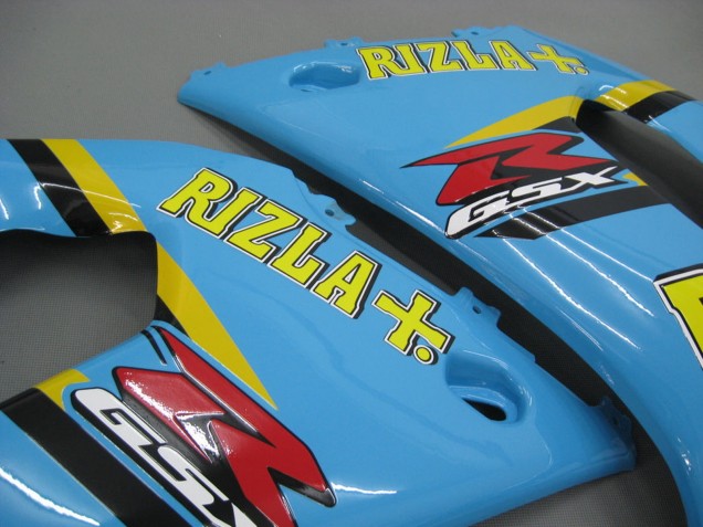 Suzuki GSXR1000 Motorrad Verkleidung 2000-2002 - Hellblau Gelb Schwarz Motul Rizla