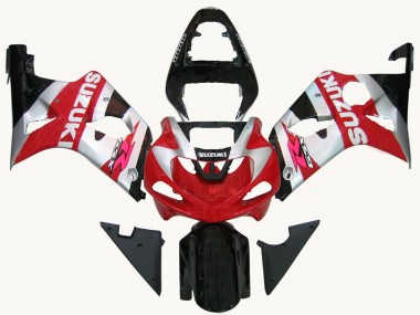 Suzuki GSXR1000 Motorrad Verkleidung 2000-2002 - Rot Silber Weiss Schwarz
