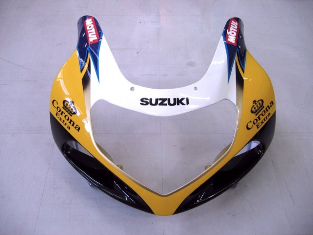 Suzuki GSXR1000 Motorrad Verkleidung 2000-2002 - Gelb Dunkel Blau Weiss Motul Corona