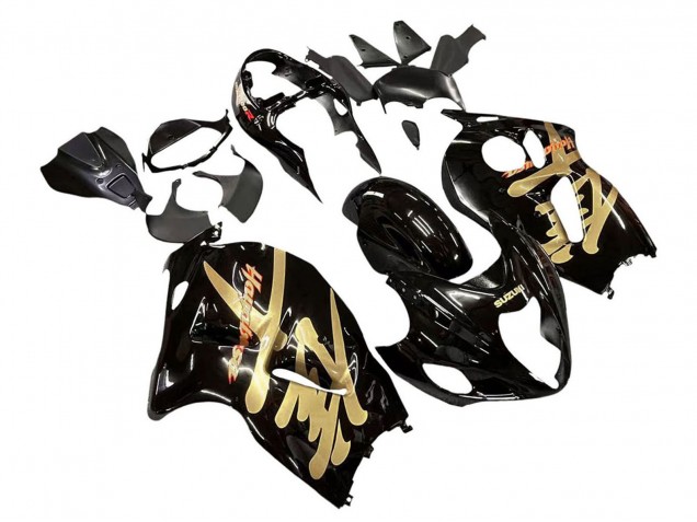 Suzuki GSXR 1300 Hayabusa Motorrad Verkleidung 1996-2007 - Glanzendes Schwarz Gold Hayabusa