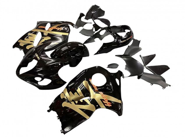 Suzuki GSXR 1300 Hayabusa Motorrad Verkleidung 1996-2007 - Glanzendes Schwarz Gold Hayabusa