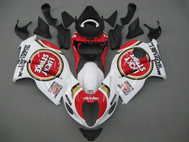 Suzuki GSXR 1300 Hayabusa Motorrad Verkleidung 1996-2007 - Weiss Rot Motul