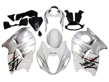 Suzuki GSXR 1300 Hayabusa Motorrad Verkleidung 1996-2007 - Weiss Silber Hayabusa