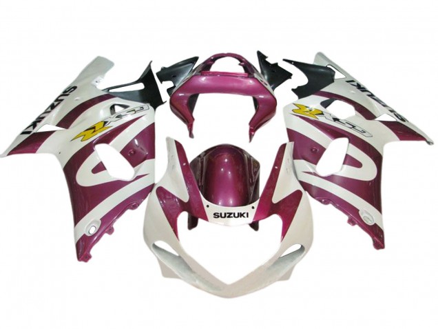 Suzuki GSXR 600 / GSXR 750 Motorrad Verkleidung 2001-2003 - Weiss Rosa Gelb