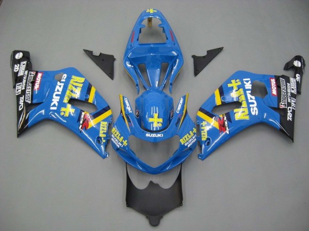 Suzuki GSXR 600 / GSXR 750 Motorrad Verkleidung 2001-2003 - Blau Gelb Schwarz Motul Rizla