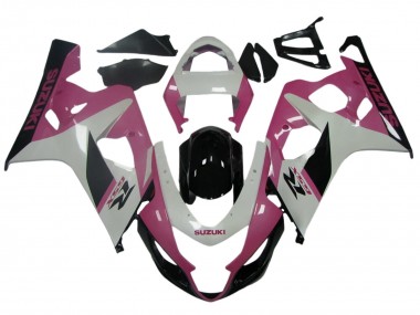 Suzuki GSXR 600 / GSXR 750 Motorrad Verkleidung 2004-2005 - Weiss Rosa Schwarz