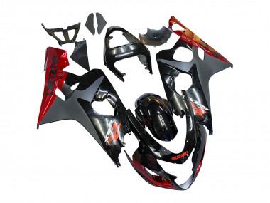 Suzuki GSXR 600 / GSXR 750 Motorrad Verkleidung 2004-2005 - Schwarz Grau Rot
