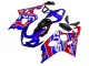 Suzuki GSXR 600 / GSXR 750 Motorrad Verkleidung 2004-2005 - Blau Rot Schwarz Motul Dunlop