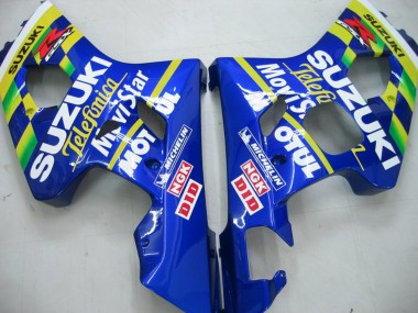 Suzuki GSXR 600 / GSXR 750 Motorrad Verkleidung 2004-2005 - Blau Weiss Gelb Grun Telefumica Motul MoviStar