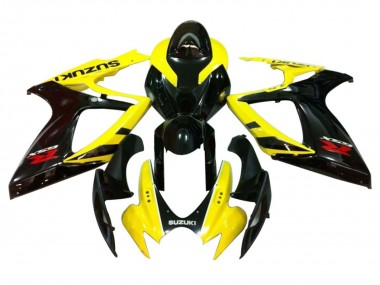 Suzuki GSXR 600 / GSXR 750 Motorrad Verkleidung 2006-2007 - Gelb Glanzendes Schwarz Rot